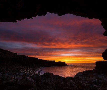 Abendrot an der Küste