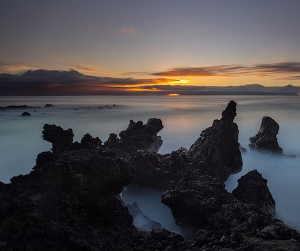Langzeitbelichtung bei Sonnenuntergang