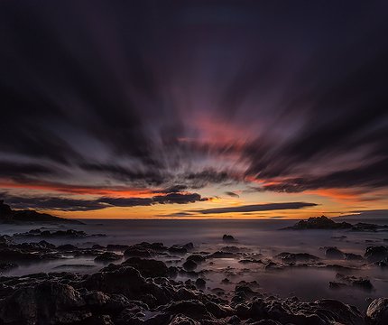 Langzeitbelichtung bei Sonnenuntergang